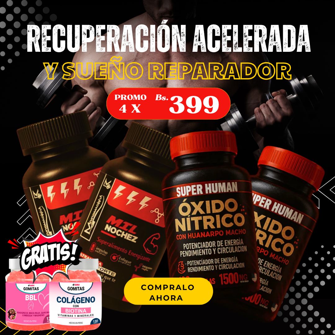 PROMO 2 OXIDOS NITRICOS + 2 MIL NOCHEZ + REGALO 2 GOMITAS DE COLAGENO Y BBL