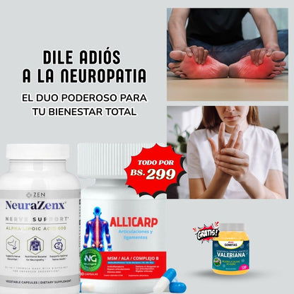 SUPER COMBO 1 Neurazenx + 1 Allicarp + regalo gomitas de Valeriana