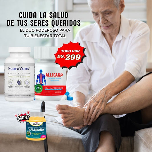 SUPER COMBO 1 Neurazenx + 1 Allicarp + regalo gomitas de Valeriana