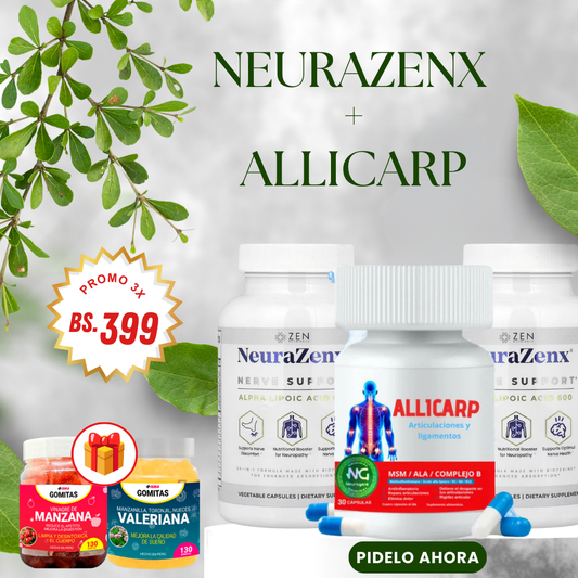 PROMO 1 ALLICARP + 2 NEURAZENXS + REGALO 2 GOMITAS FUNCIONALES