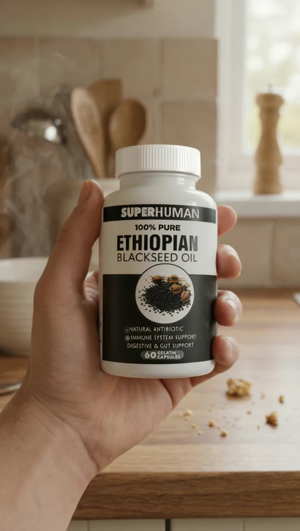 Cápsulas de semilla negra etíope - Tratamiento antiparásitos con timoquinona 4.63%