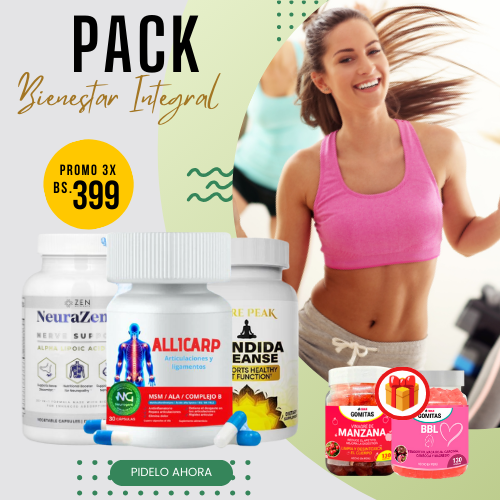 PROMO  1 ALLICARP + 1 CANDIDA CLEANSE +  1 NEURAZENX + REGALO GOMITAS FUNCIONALES