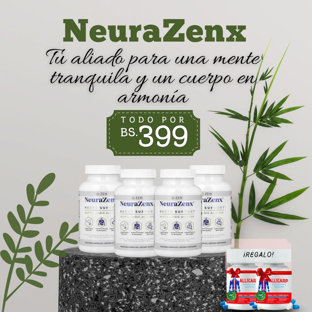 PROMO 💊 4 NEURAZENS + REGALO 2 FRASCOS DE ALLICARP 🎁