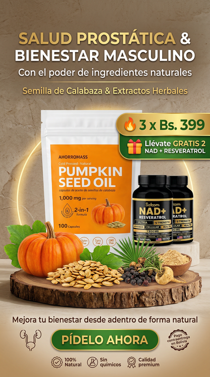 PUMPKIN SEED OIL - ELIMINA LAS MOLESTIAS AL ORINAR + NAD