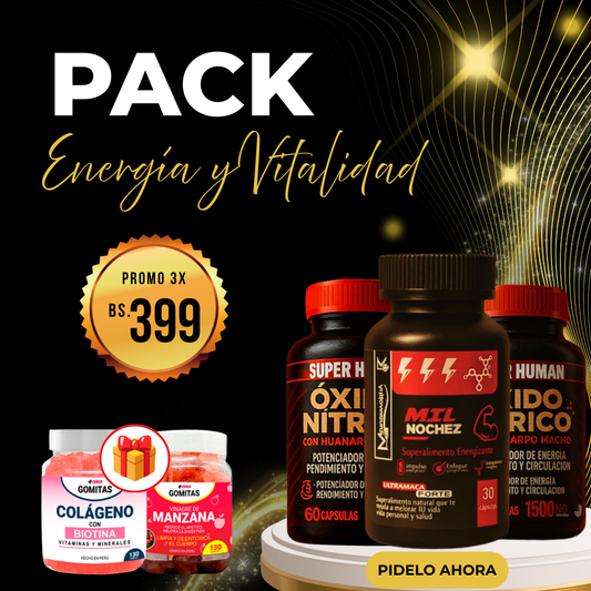 PROMO 2 OXIDOS NITRICOS +1 MIL NOCHEZ + REGALO 2 GOMITAS FUNCIONALES