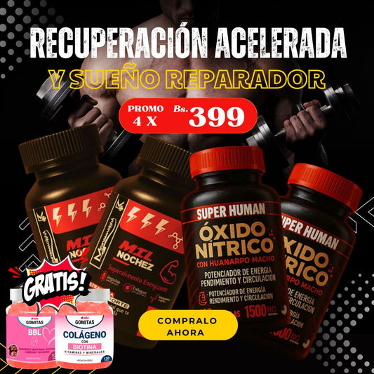 PROMO 2 OXIDOS NITRICOS + 2 MIL NOCHEZ + REGALO 2 GOMITAS DE COLAGENO Y BBL